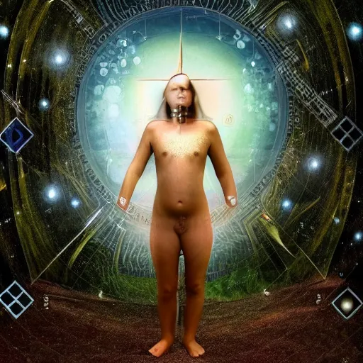 Prompt: a mirror Realities hidden behind closed eyes locked up in The Divine Trinity of Mind ,space & time 4k very intriguing Sapiential Divine A.i Assistance ultra high quality surrealism