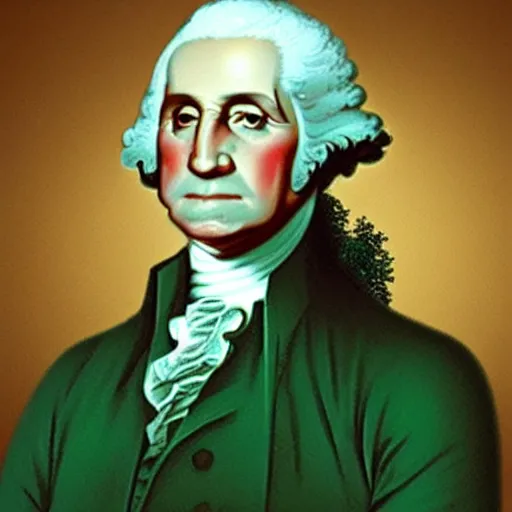 Image similar to extremely buff socialist george washington in green utopia nightmare