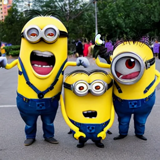 Image similar to minion labor strike protest