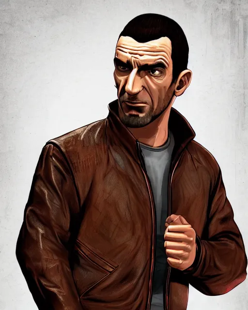 niko bellic as a character in GTA vice city, game, Stable Diffusion