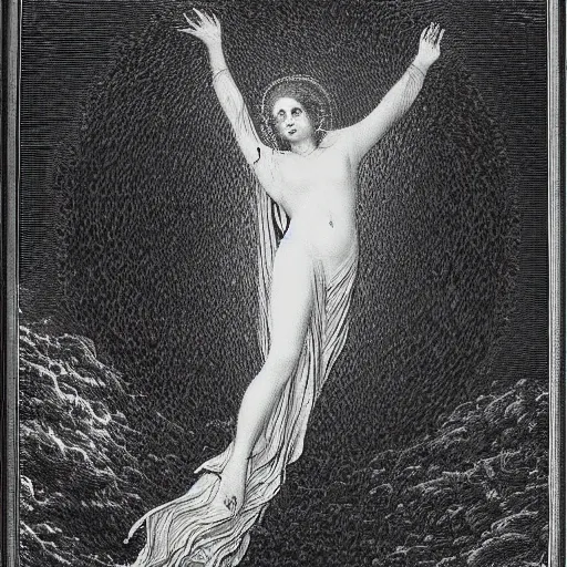 Prompt: astral projection by gustave dore