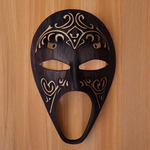 Image similar to spiral motif wooden mask