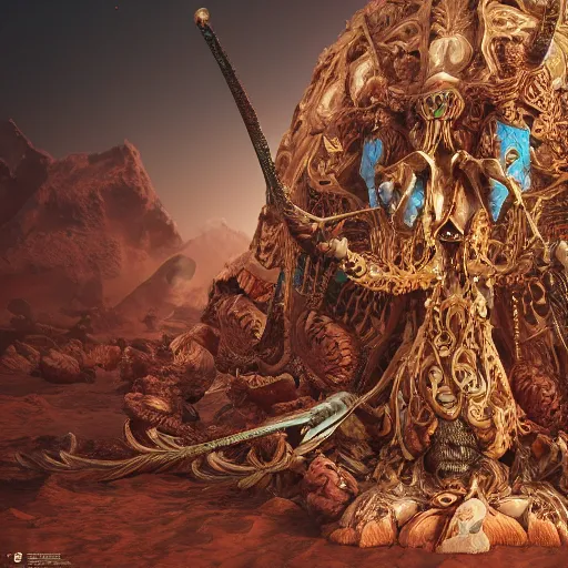 Image similar to queen of mars, ornate and intricate, hyper detailed, stunning, surreal, 4 k, octane render