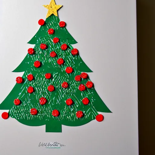 Image similar to christmas tree. paperboard style art