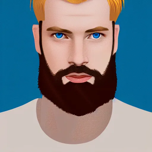 Image similar to A portrait of a british man, digital painting man with short blond hair and a short beard, blue eyes, pale skin, English heritage, digital art, styized, head shot, 8k