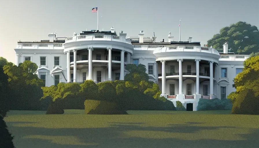 Prompt: A highly detailed matte painting of american huge the white house (((((((((castle))))))))) by Studio Ghibli, Makoto Shinkai, by Artgerm, by WLOP, by Greg Rutkowski, volumetric lighting, octane render, 4K resolution, trending on artstation, masterpiece