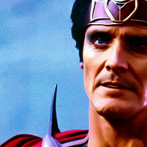 Prompt: still of terence stamp as loki in thor ( 1 9 7 5 )