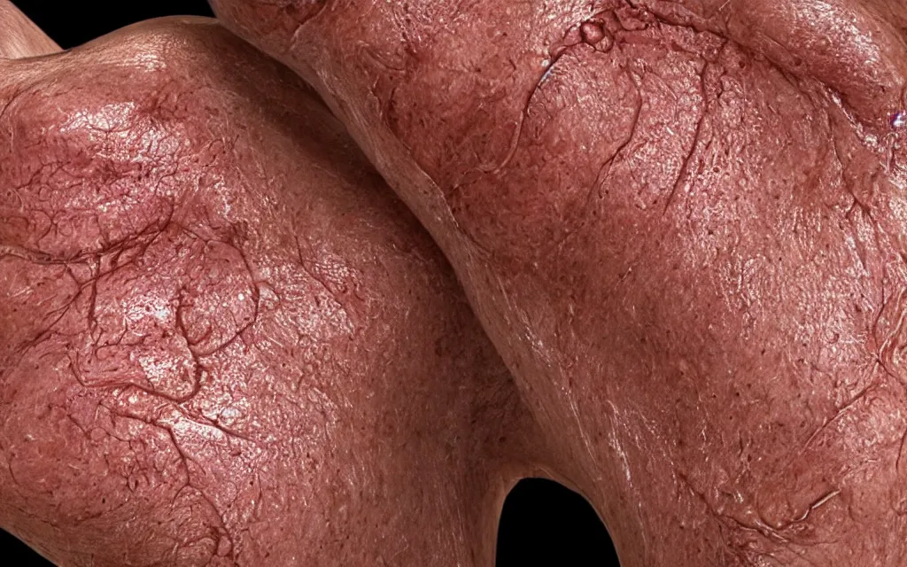 Image similar to human skin showing pores and veins, detailed, photographic