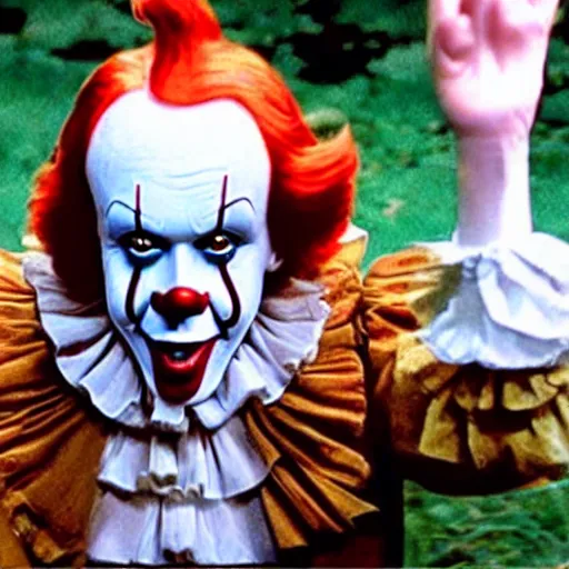 Image similar to Pennywise as Willy Wonka 4K quality super realistic