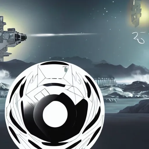 Image similar to daoist battle tank painted in white and black yinyang symbol blasting away at dystopia, cosmos backdrop, a digital rendering by an alien superintelligence from the future