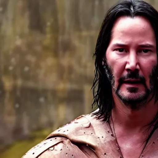 Image similar to Keanu Reeves in elden ring 4K quality Super Realistic