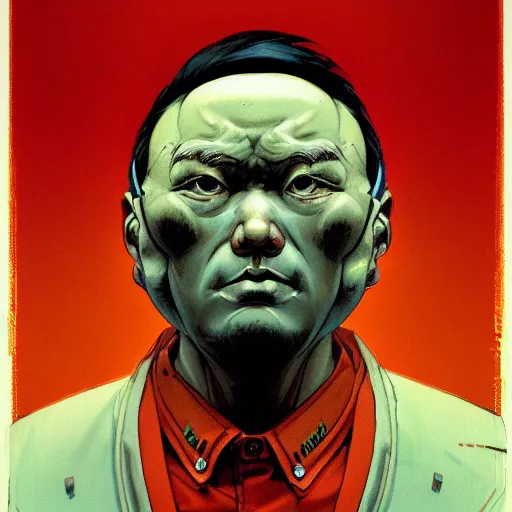 Image similar to prompt : soviet doomer portrait soft light painted by james jean and katsuhiro otomo and erik jones, inspired by akira anime, smooth face feature, intricate oil painting, high detail illustration, sharp high detail, manga and anime 1 9 9 9