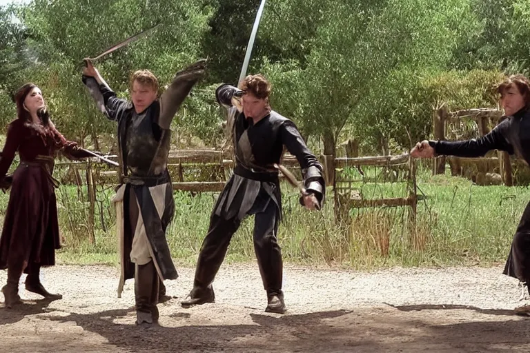 Image similar to valmont sword fighting scene from film