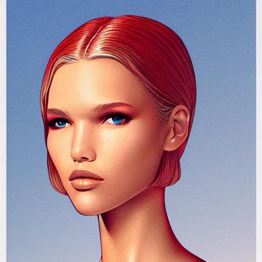 Image similar to sasha luss retro minimalist portrait by jean giraud, moebius starwatcher comic, sharp, smooth face, 8 k