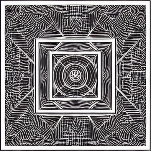 Image similar to a square vector art panel for cnc plasma, laser, simple concentric geometric pattern