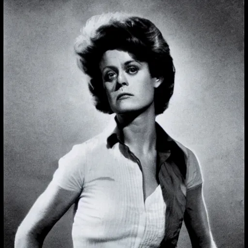 Image similar to genetic combination of sigourney weaver and james dean, face and upper body focus