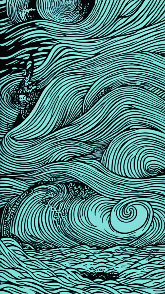 Image similar to mcbess, the sea by dan mumford