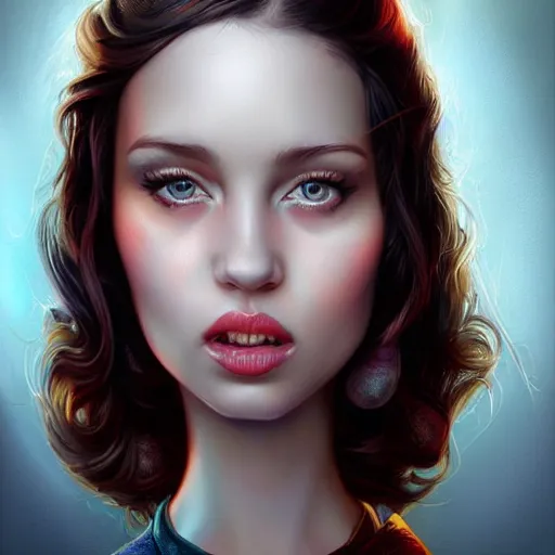 Image similar to sarah down finder portrait, Pixar style, by Tristan Eaton Stanley Artgerm and Tom Bagshaw.