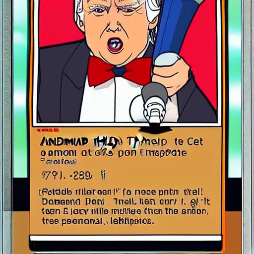 Image similar to donald trump as a pokemon card, pokemon card