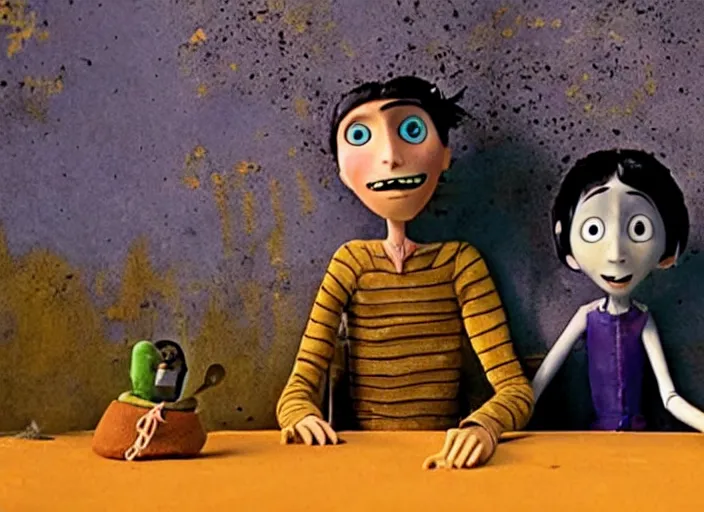 Image similar to a very high resolution image from a new movie. stop motion. coraline. directed by wes anderson