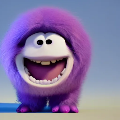 Prompt: a purple fluffy monster, adorable and cute, pixar, octane render, 4k