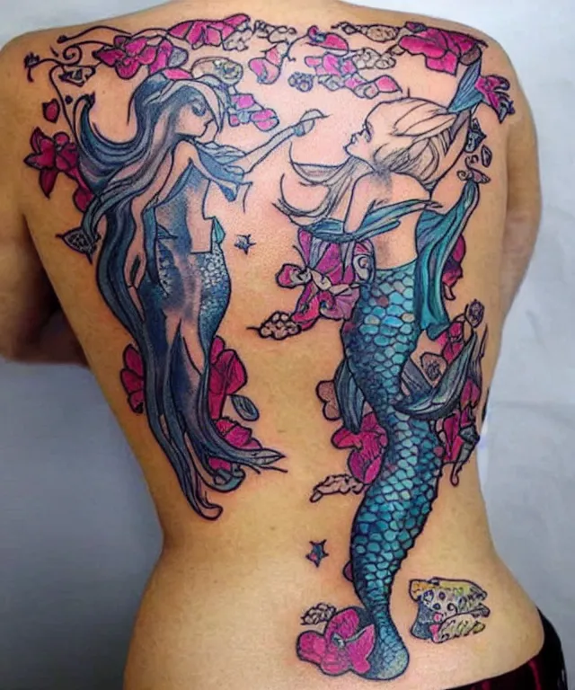 Prompt: mermaid tattoo