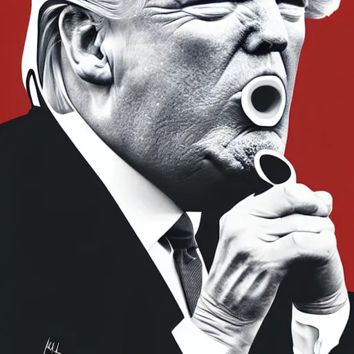 Prompt: donal trump eating the earth, digital art, highly detailed