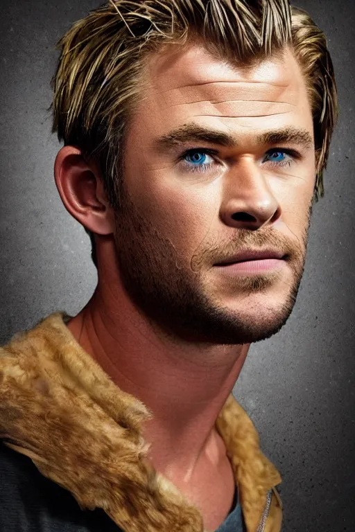 Image similar to 📷 chris hemsworth, chris hams worth, made of food, head portrait, dynamic lighting, 4 k