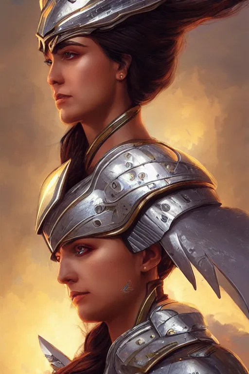 Image similar to amazon valkyrie athena, d & d, fantasy, portrait, highly detailed, headshot, digital painting, trending on artstation, concept art, sharp focus, illustration, art by artgerm and greg rutkowski and magali villeneuve