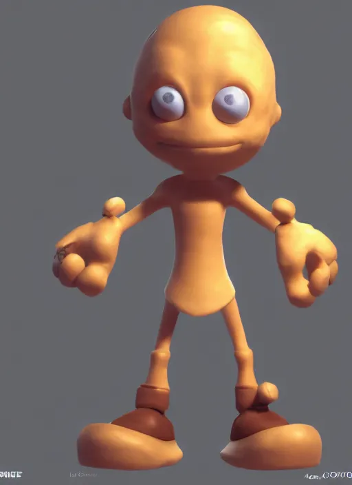 Prompt: a 3d render of Claymen from the Neverhood videogame. Unreal engine. Octane render. 8k. 24mm lens. Studio lighting.