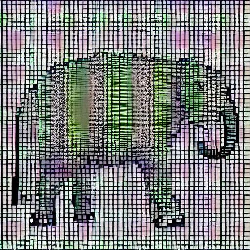 Image similar to an ultra pixelated elephant logo, 5 1 2 x 5 1 2 pixels.