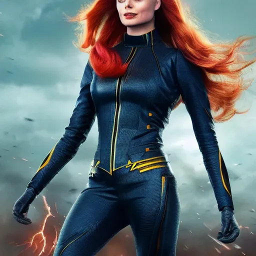 Image similar to Margot Robbie as jean grey X-Men film