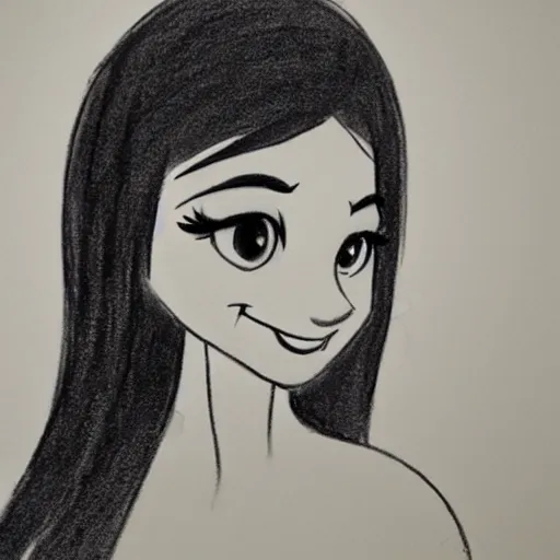 Image similar to milt kahl pencil sketch of victoria justice disney style