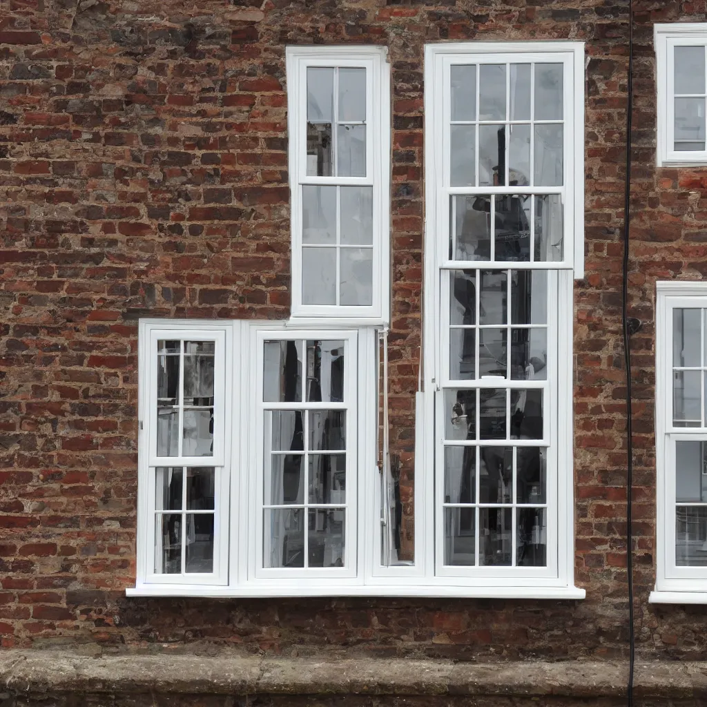 Image similar to builders inspecting and discussing single sash window