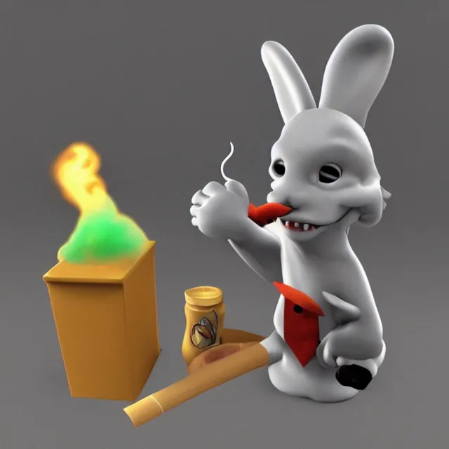 Prompt: max from sam and max smoking, 3d