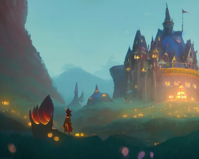 Image similar to fantasy castle with a dragon, cory loftis, james gilleard, atey ghailan, makoto shinkai, goro fujita, studio ghibli, rim light, exquisite lighting, clear focus, very coherent, plain background, soft painting