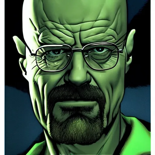 Prompt: walter white as incredible hulk