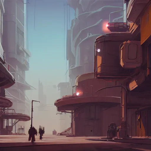 Prompt: matte painting scenery, futuristic town, cyberpunk style, barren, fantasy game, 3D cell shaded, scenery game concept art, official fanart, Anime by Ian McQue and ilya kuvshinov and Cushart Krentz and Gilleard James, 4k, HDR, Trending on artstation, Behance, award winning