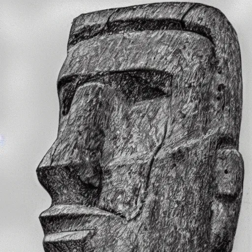 Image similar to a moai line sketch