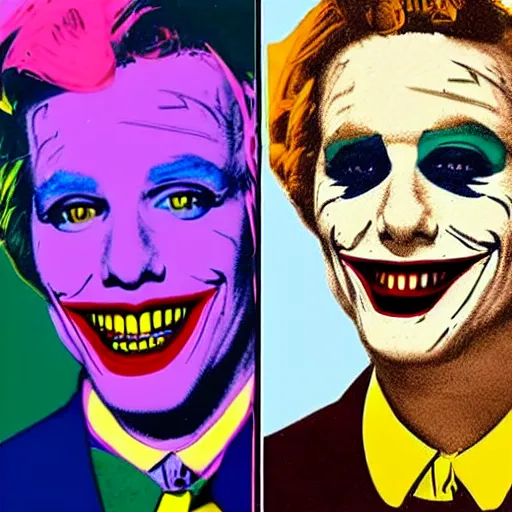 Image similar to andy warhol as pete davidson as the joker dance on the street, hyperrealistic, intricate, delete duplicate content, justify content center