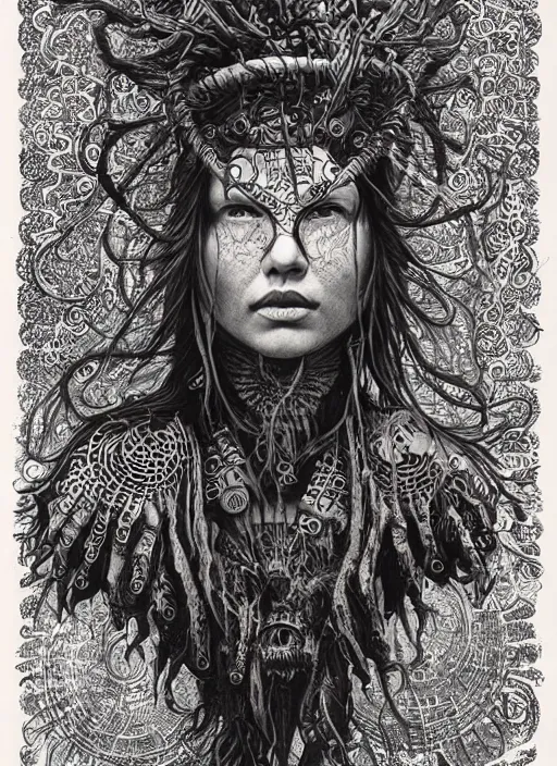 Image similar to Shaman goddess painting by Dan Hillier, trending on artstation, artstationHD, artstationHQ, 4k, 8k