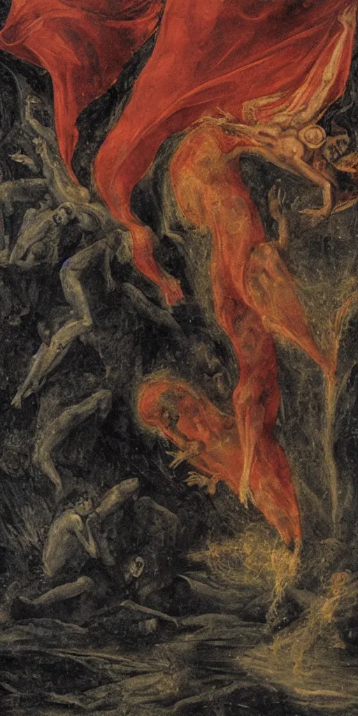 Image similar to ”Inferno as described by Dante, [realistic, detailed, epic]”