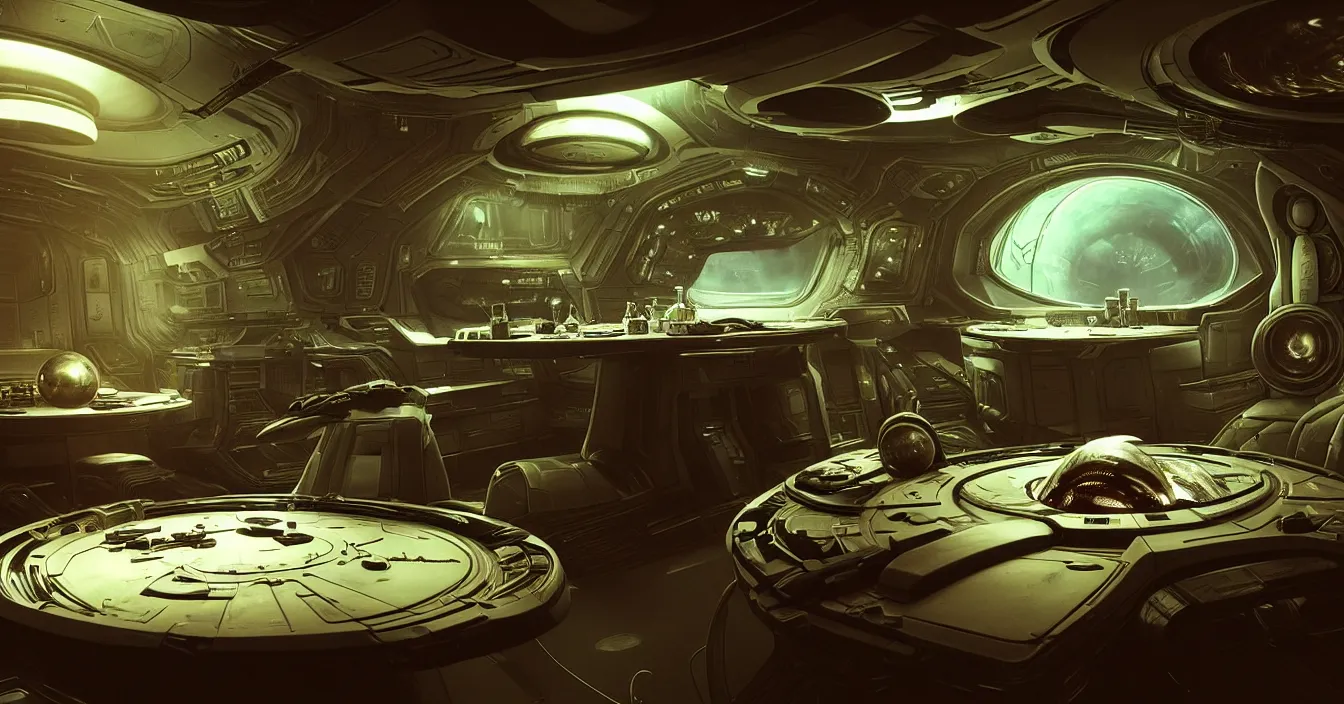 Prompt: very detailed interior of alien spaceship with colorful textures, big translucen body of facehugger on the table, inverted ambient occlusion, strong contrast bump, texture displacement, sss, reflections, raytracing, raymarching, subsurface scattering, from new scifi movie by digital domain, lucasfilm, by arthur haas