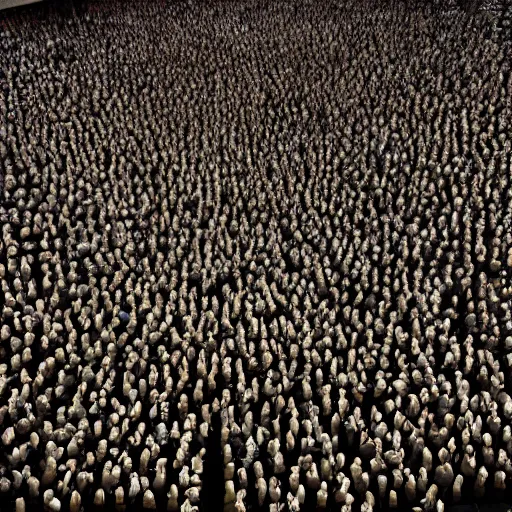 Image similar to national geographic photo of a swarm of danny devitos