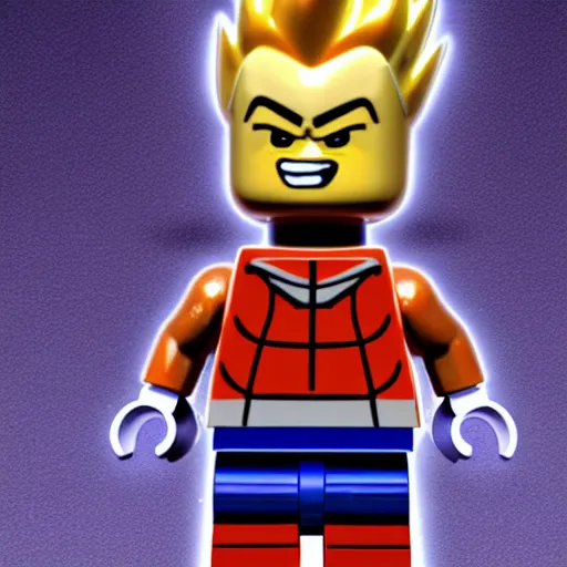 Image similar to a 3 d render of a vegeta lego, 4 k