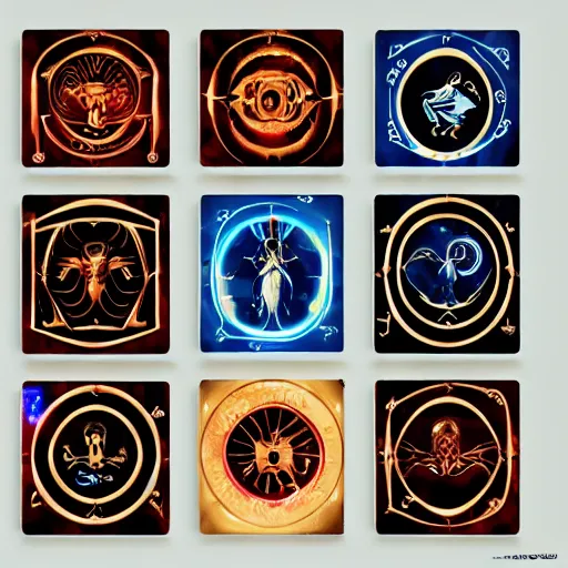 Image similar to zodiac sign horoscope set, illustration, trending on artstation, 4 k, 8 k