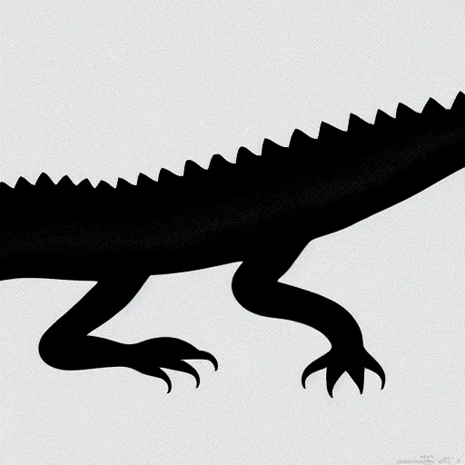 Image similar to crocodile minimal symmetric painting by afshar petros and aoshima chiho, matte background, sharp contours, minimalist trending on artstation