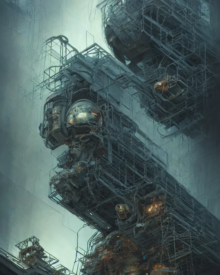 Image similar to low angle shot of a cyberpunk robot character in chernobyl, intricate, elegant, highly detailed, centered, digital painting, artstation, concept art, smooth, sharp focus, illustration, artgerm, tomasz alen kopera, peter mohrbacher, donato giancola, joseph christian leyendecker, wlop, boris vallejo