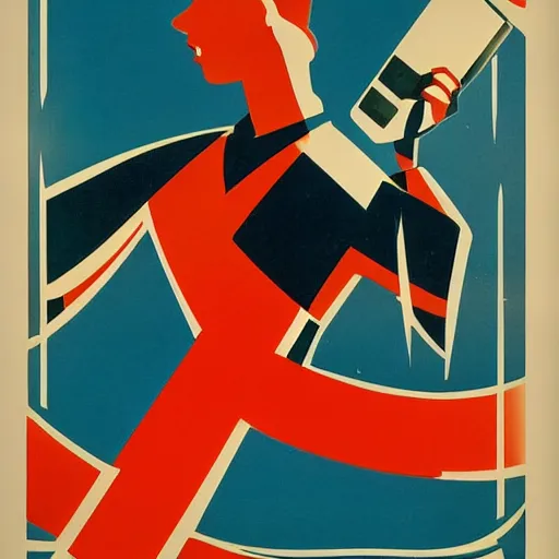 Image similar to 1950 Soviet propaganda poster of iPhone