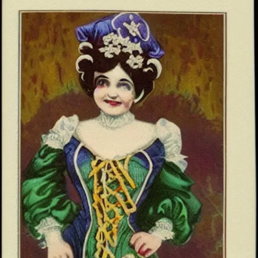 Image similar to fancy victorian cards jester